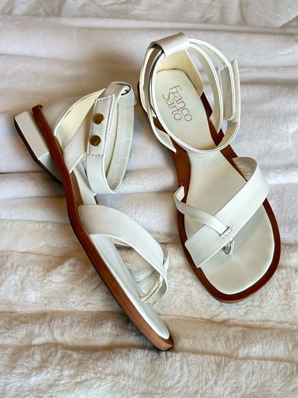 Franco Sarto white heel sandal